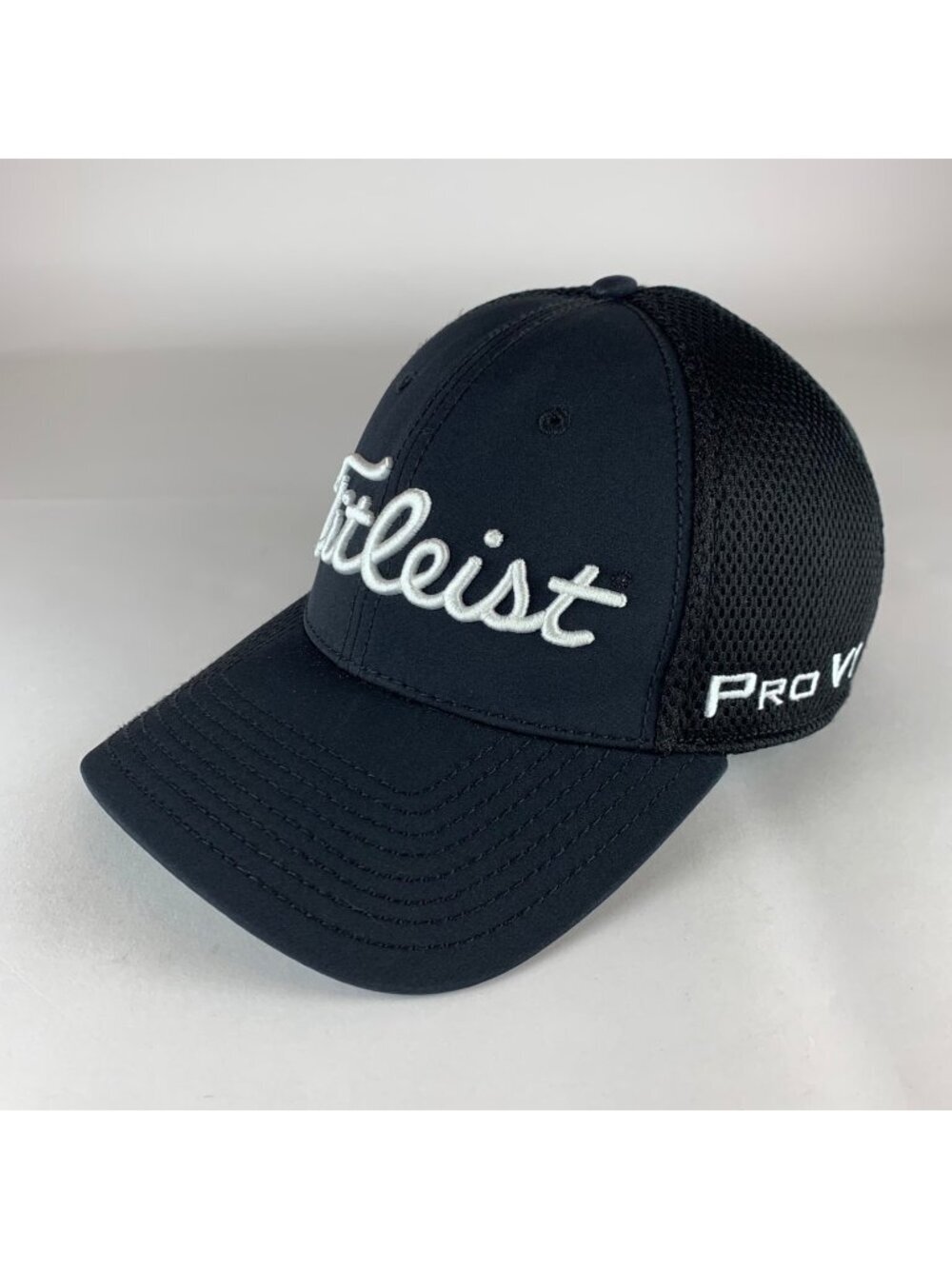 Titleist ProV1 FootJoy Black Stretch Fitted Hat Mens M/L